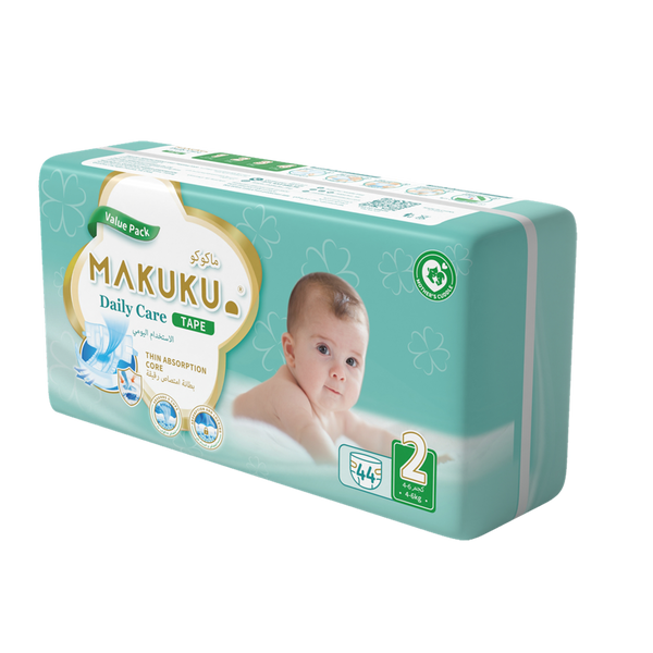 Makuku Daily Care Diapers Size 2 Tape Closure 44 Pieces Jumbo Pack