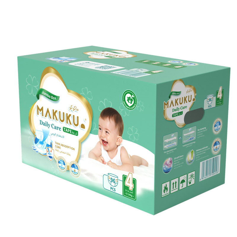 Makuku Daily Care Diapers Size 4, 32 Pieces Jumbo Pack