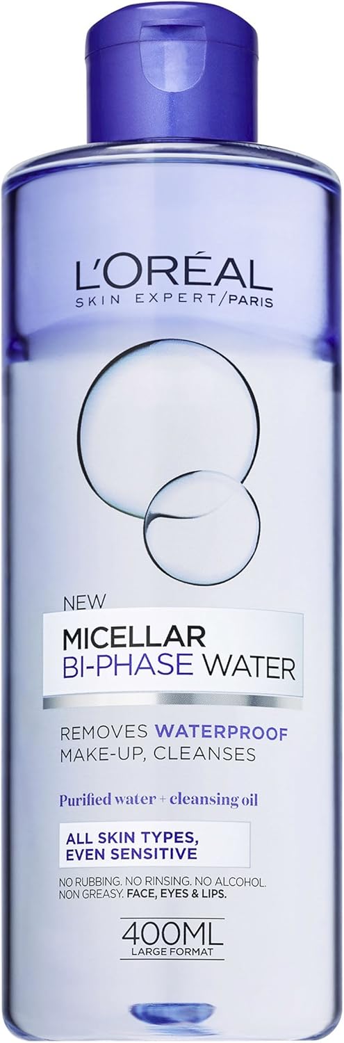 L'Oreal Paris Biphase Micellar Water Liquid Makeup Remover Alcohol-Free 400 ml