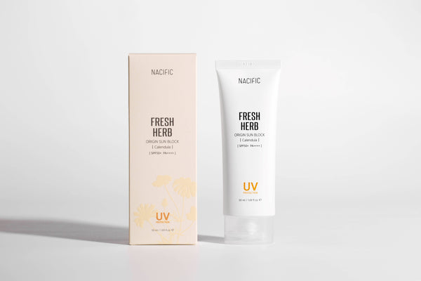 Nacific Fresh Herb Origin Sun Block Cream, Calendula Flower Water, 50ml