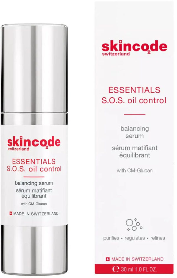 Skincode S.O.S Oil Control Balancing Serum, Beta-Glucan and Nettle Extract, 30ml