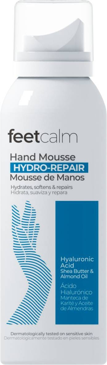 Feetcalm Hand Mousse Hydro-Repair Hyaluronic Acid Shea Butter Almond Oil 75ml