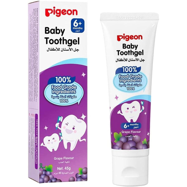 Pigeon Children's Toothpaste Grape Gel, Food-Grade Formula, 45g