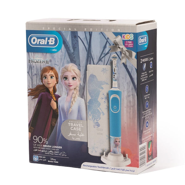 Oral-B Disney Frozen Electric Toothbrush for Kids, Rechargeable, Travel Case Included, Ages 3+