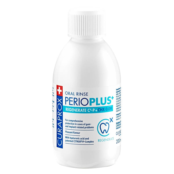 Curaprox Perio Plus+ Regenerate Antibacterial Mouthwash 0.09% Chlorhexidine 200 ml