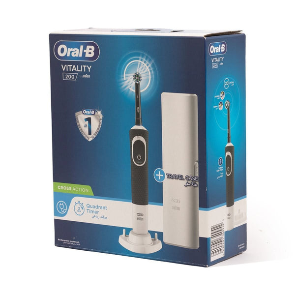 Oral-B Vitality Rechargeable Electric Toothbrush 2D Rotating Action Black With Travel Case