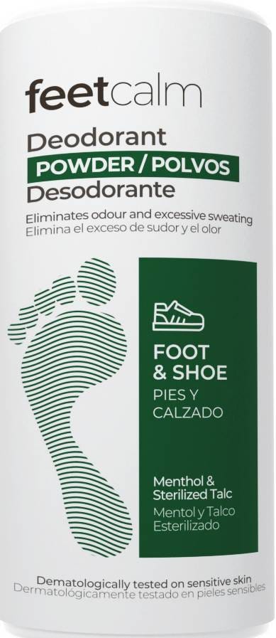 Feetcalm Deodorant Foot Powder with Menthol, Talc, Zinc Oxide, 100 g