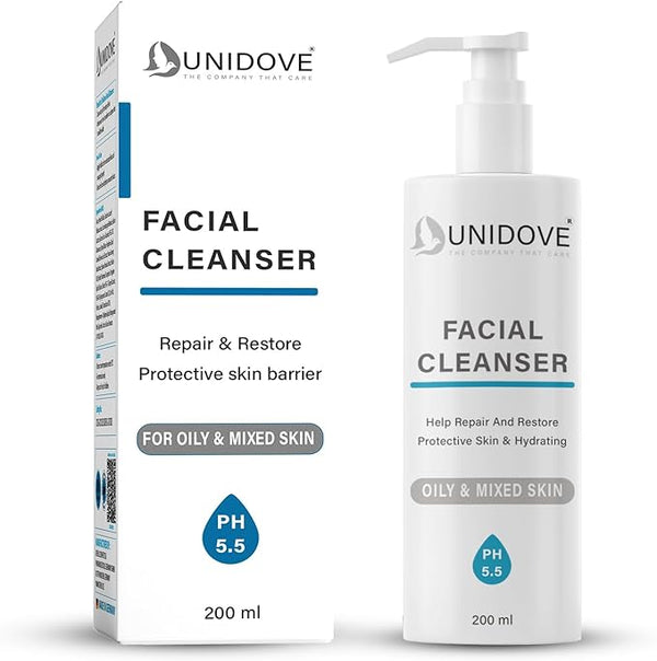 Unidove Facial Cleanser Gel with White Tea and Ginseng Extracts, 200 ml