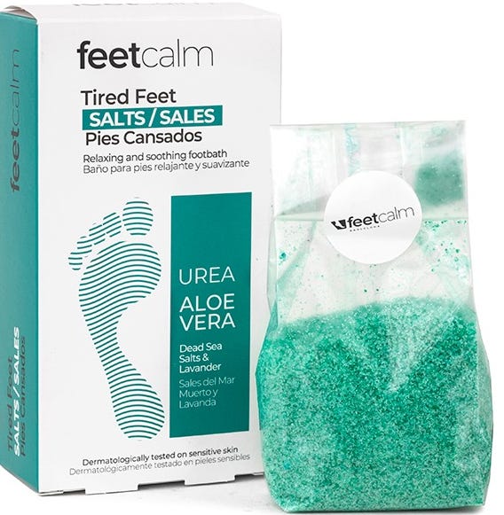 Feetcalm Tired Feet Foot Bath Salts with Dead Sea Salts, Aloe Vera and Urea, 200 g