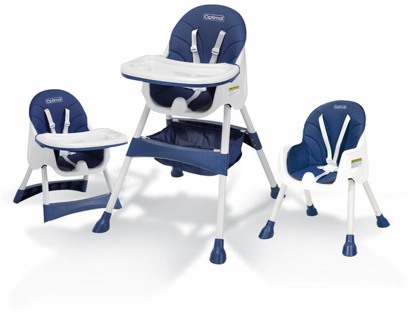 Optimal Easy Clean 2-in-1 Feeding High Chair with 5-Point Harness, Blue