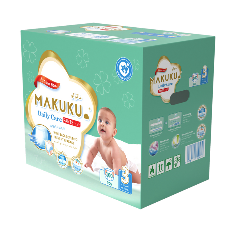 Makuku Daily Care Baby Diaper Pants Size 3, 34 Pieces Jumbo Pack