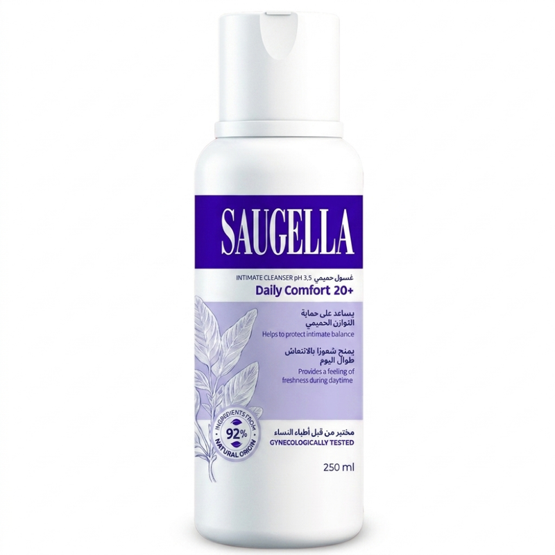 Saugella Daily Comfort 20+ Intimate Wash Liquid with Sage Extract and Lactic Acid 250ml