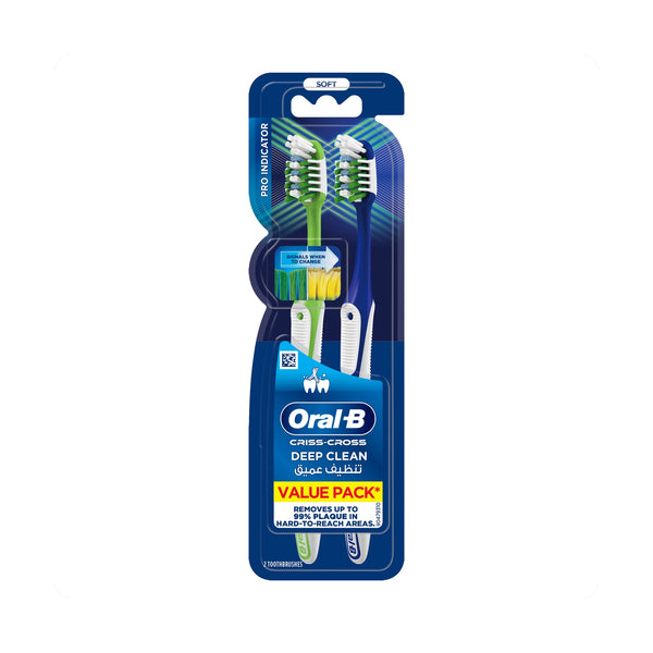 Oral-B Max Clean Indicator Soft Toothbrushes, Fading Bristles, 1+1 Pack