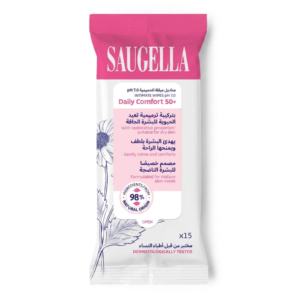 Saugella Daily Comfort Intimate Wipes Chamomile and Bisabolol Neutral pH
