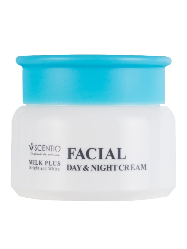 Scentio Bright & White Day & Night Face Cream Milk Protein Q10 Niacinamide 50ml