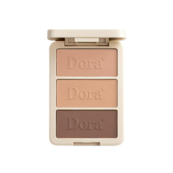 Dora Contour Powder Palette for Sculpting and Defining the Face, Natural Finish, Shade 02