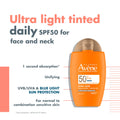 Avene Ultra Fluid Tinted Sunscreen SPF 50+ Lightweight Fragrance-Free Universal Shade 50 ml