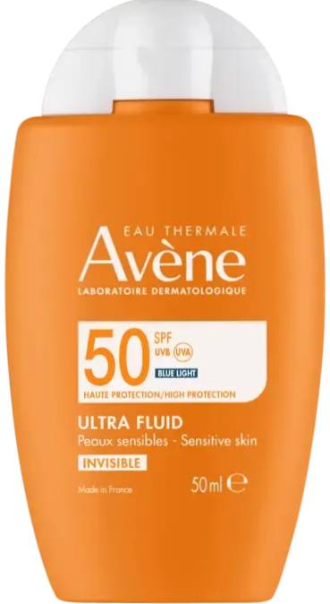 Avene Ultra Fluid Invisible Sunscreen SPF 50+ Water-Resistant Fragrance-Free 50 ml