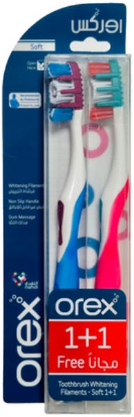 Orex Toothbrush Spiral Filaments Soft 1+1 Red+Blue