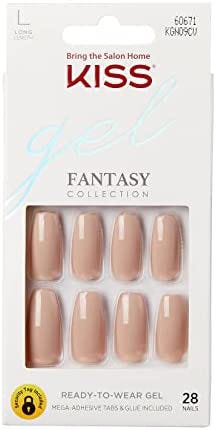 KISS Gel Fantasy Nails Short Length KGN09C Ready-to-Wear Gel Finish