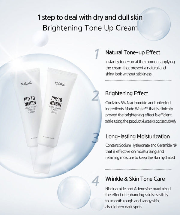 Nacific Phyto Niacin Tone-Up Cream Lightweight Niacinamide Formula 50ml