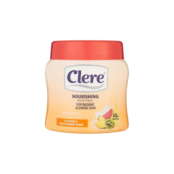 Clere Tropical Fruits Body Cream, Glycerin and Vitamins A & E, 500 ml