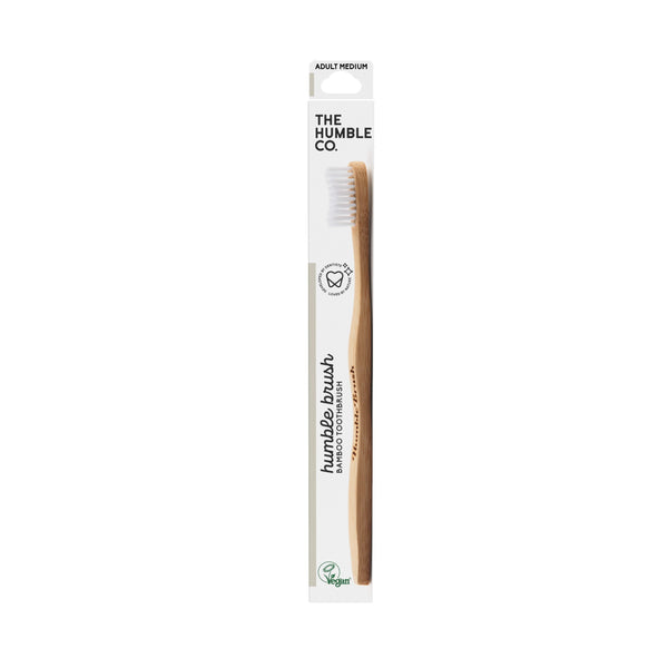 Humble Brush Bamboo Medium Toothbrush Curved Head Mixed Colors