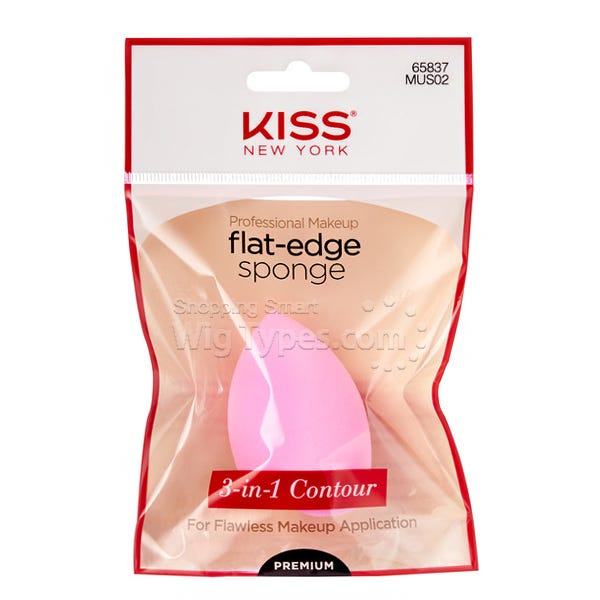 Kiss Flat Edge Makeup Sponge Applicator Mus02, Non-Latex, Reusable, 1 Piece