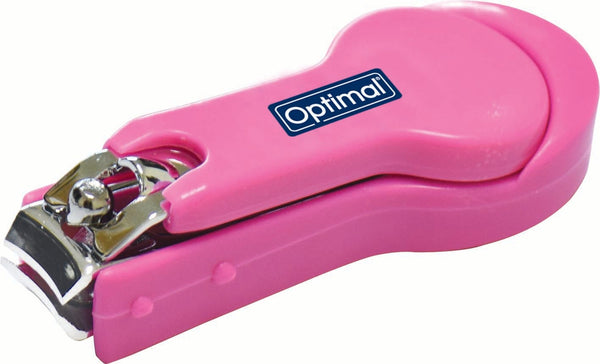 Optimal Baby Nail Clipper Pink, Safe Straight-Cut Blade, Soft Non-Slip Handle