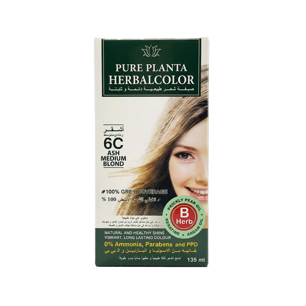 Pure Planta Natural Hair Dye Medium Ash Blonde 6C Gray Coverage