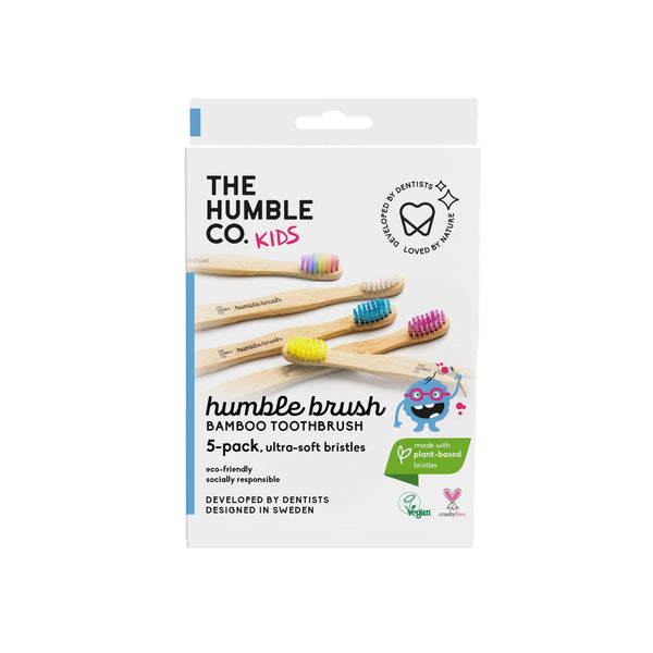 Humble Kids Bamboo Sensitive Curved Toothbrush Ultra-Soft Bristles 5 Colors