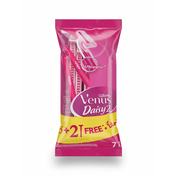 Gillette Venus Daisy 2 Disposable Razors Two Blades Ergonomic Handle 7 Pack