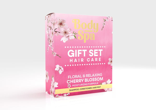 Body Spa Cherry Blossom Hair Gift Box Kit, 3 Items