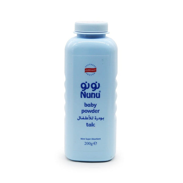 Nunu Baby Powder Talc Moisture-Absorbing Formula Blue 200 g