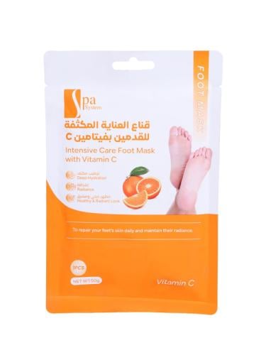 Spa System Vitamin C Intensive Foot Care Mask, 1 Pair, 50g