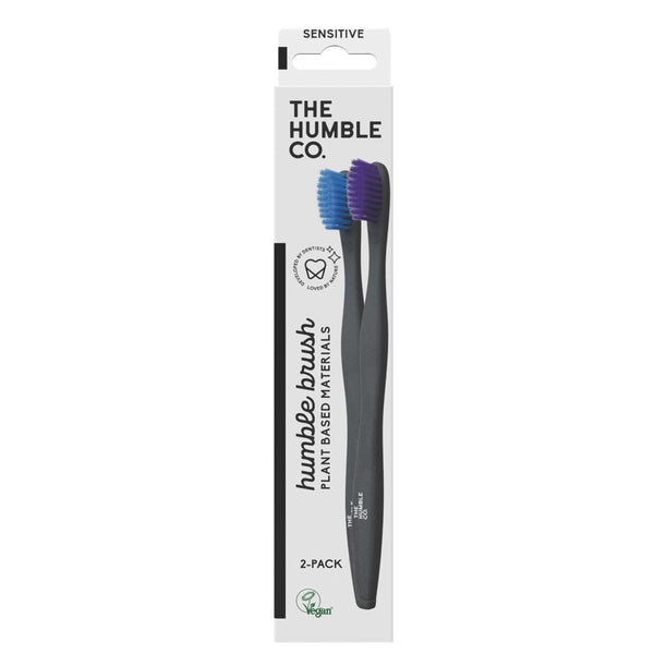 Humble Brush Plant-Based Sensitive Toothbrushes Ultra-Soft Bristles Adult 2 Pack