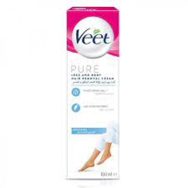 Veet Pure Sensitive Skin Hair Removal Cream, Natural Extracts, 100ml