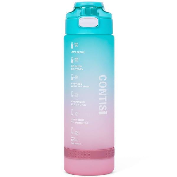 Eazy Kids Water Bottle Plastic One-Touch Lid Leakproof Green 1000ml