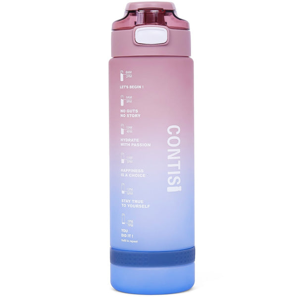 Eazy Kids Water Bottle One-Touch Lid Leakproof Pink 1000ml