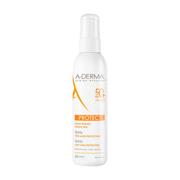 A-Derma Protect Sunscreen Spray SPF 50+ Fragrance-Free Broad-Spectrum UVA & UVB 200 ml