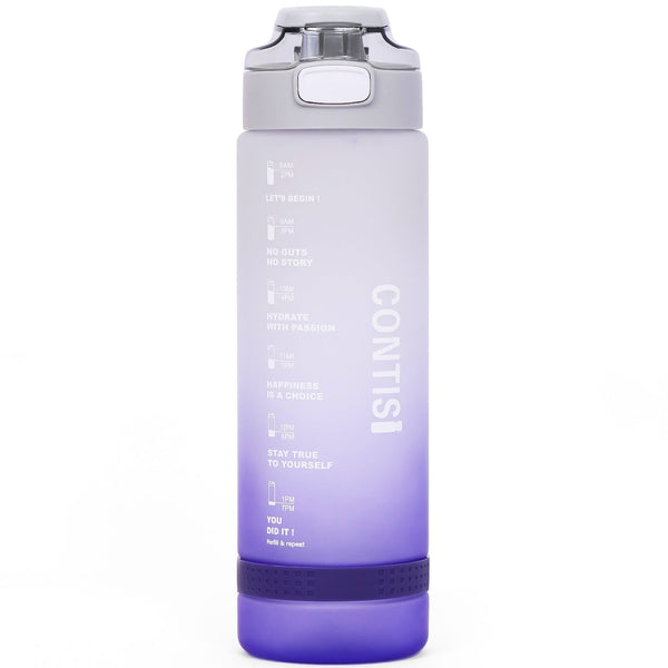 Eazy Kids Water Bottle One-Touch Leakproof Plastic Grey 1000ml