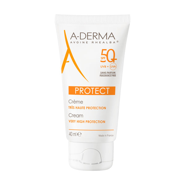 A-Derma Protect Sunscreen Cream SPF 50+ Fragrance-Free Face and Neck Cream 40 ml