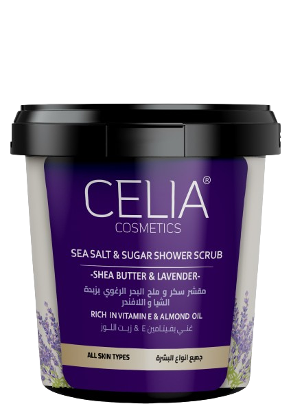 Celia Sea Salt and Sugar Foaming Body Scrub Lavender Shea Butter 600g
