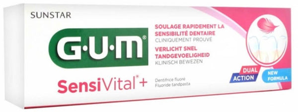 GUM Sensivital+ Toothpaste Mild Mint Fluoride Sensitive Teeth 75ml