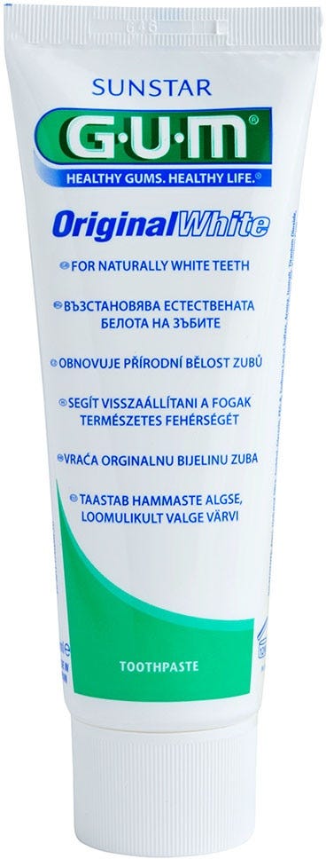 GUM Original White Toothpaste Mint Fluoride Surface-Stain Care 75ml