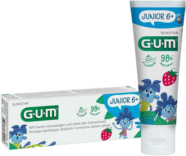 GUM Junior Toothpaste Gel Fluoride and Isomalt Strawberry Flavor 50ml