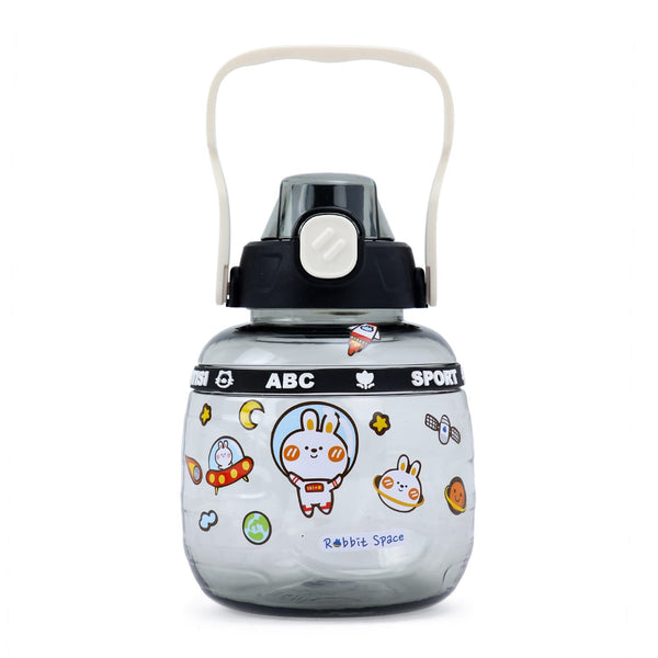 Eazy Kids Water Bottle One-Touch Leakproof Plastic Black 800ml