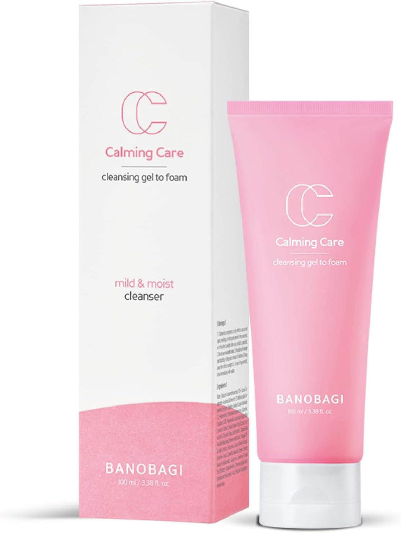 BANOBAGI Calming Care Cleansing Gel to Foam, Gentle Botanical Facial Cleanser, 100 mL