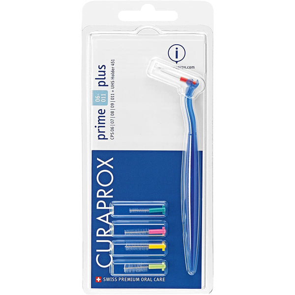 Curaprox Prime Plus Interdental Brushes Mixed Set with UHS 451 Holder, 1 Kit