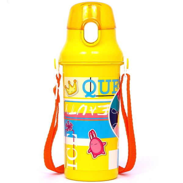 SAMBOX Eazy Kids Water Bottle One-Touch Leakproof Lid Yellow 600ml
